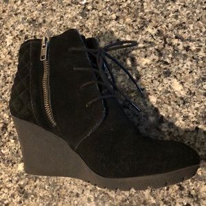 MIA Debra Suede Wedge Bootie Black